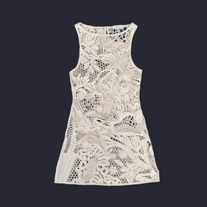 H&M Edition Cream Crochet Look Dress